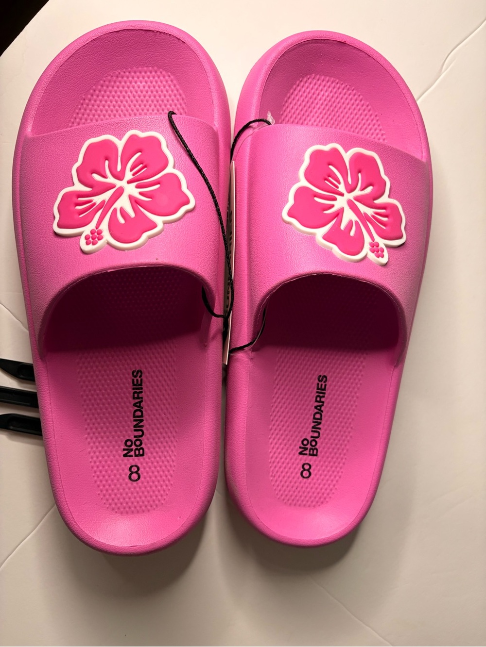 No Boundaries Pink Floral Slide Sandals - Picture 4 of 4